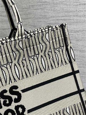 CD Miss Dior Medium Book Tote Allover Emb Green