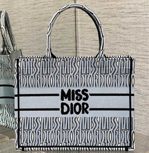 CD Miss Dior Medium Book Tote Allover Emb Pale Blue