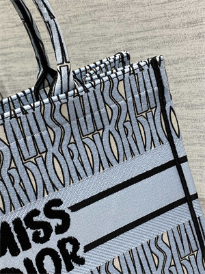 CD Miss Dior Medium Book Tote Allover Emb Pale Blue