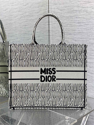 CD Miss Dior Large Book Tote Allover Emb Green