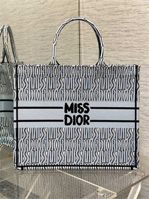 CD Miss Dior Large Book Tote Allover Emb Pale Blue