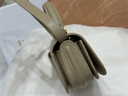 CD Small 30 Montaigne Avenue Top Handle Bag Powder Beige Ribbed Calfskin