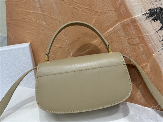 CD Small 30 Montaigne Avenue Top Handle Bag Powder Beige Ribbed Calfskin