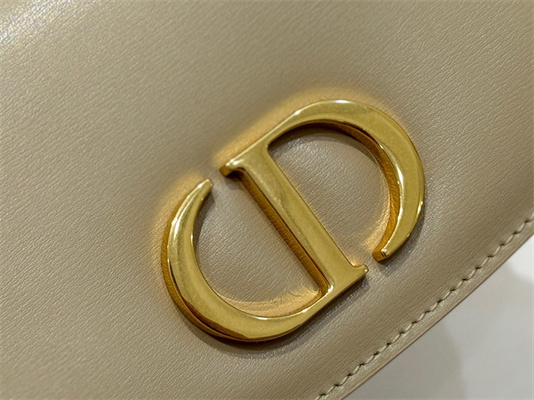 CD Small 30 Montaigne Avenue Top Handle Bag Powder Beige Ribbed Calfskin