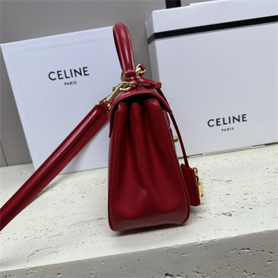 Celine Small 16 Bag In Satined Calfskin Red