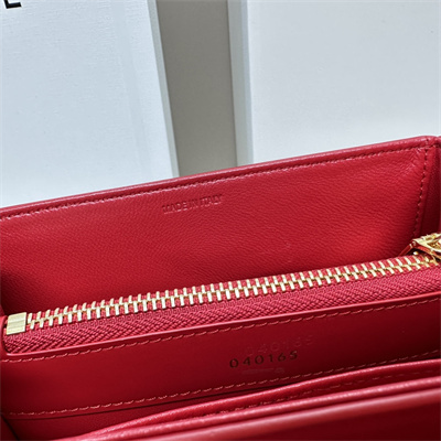 Celine Mini 16 Bag In Satined Calfskin Red