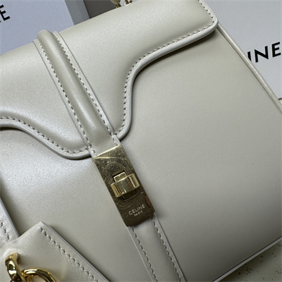 Celine Mini 16 Bag In Satined Calfskin Grey