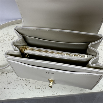 Celine Mini 16 Bag In Satined Calfskin Grey