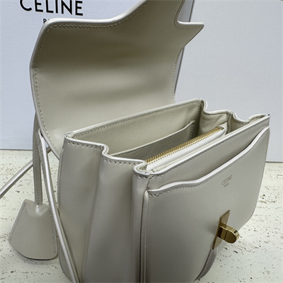 Celine Mini 16 Bag In Satined Calfskin Grey