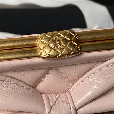 Chanel CLUTCH WITH CHAIN Lambskin Gold-Tone Metal Pink AP4028