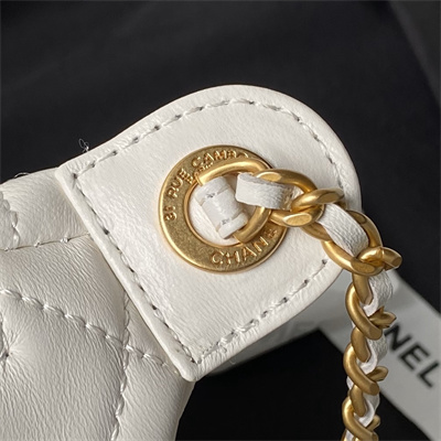 Chanel Waist Bag Shiny Lambskin, Enamel & Gold-Tone Metal White AS4113