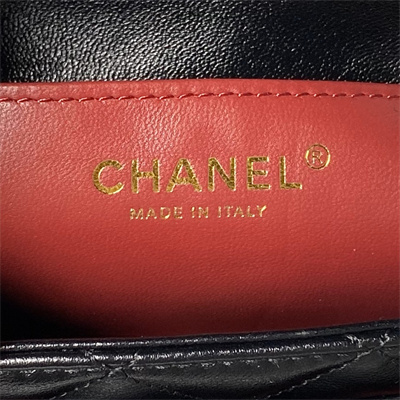 Chanel Mini Flap Bag With Top Handle Shiny Lambskin & Gold-Tone MetalBlack AS4992