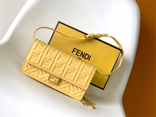 Fen.di WOC Baguette Nappa Leather Yellow