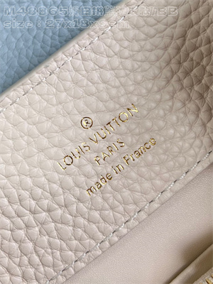 L.V Capucines BB Bag Taurillon Leather Cream/Blue M48865