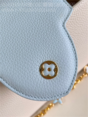 L.V Capucines MM Bag Taurillon Leather Cream/Blue M48865