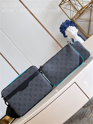 L.V Trio Messenger Monogram Eclipse Reverse coated canvas Turquoise M11648