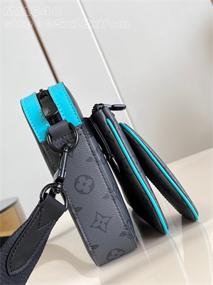 L.V Trio Messenger Monogram Eclipse Reverse coated canvas Turquoise M11648