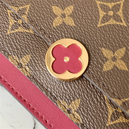 L.V Flore Wallet On Chain Monogram Canvas Fuchsia M67405
