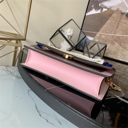 L.V Flore Wallet On Chain Monogram Canvas Pink M67405