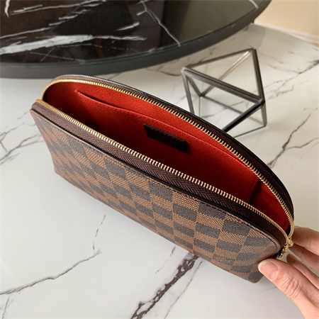 L.V Cosmetic Pouch GM Damier Ebene M47353