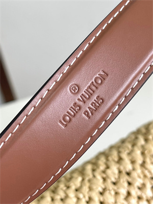 L.V Twist West Raffia and Smooth Calfskin Trim Natural/Tan