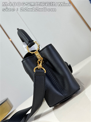 L.V Capucines East-West Mini Grained calfskin Black M48865