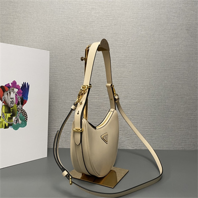 Prada Arqué leather shoulder bag Beige Color 1BC194