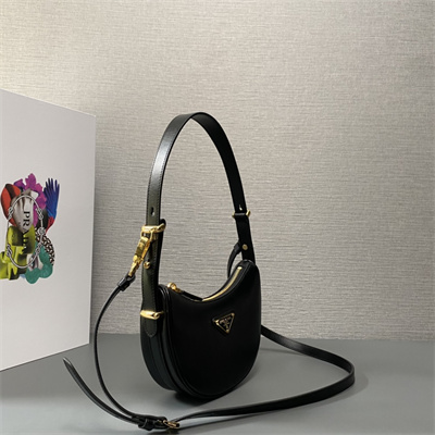 Prada Arqué leather Mini shoulder bag Black Color 1BC199
