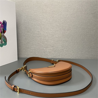 Prada Arqué leather Mini shoulder bag Cognac Color 1BC199