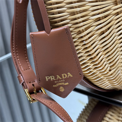Prada Arqué bag Wicker and leather Natural 1BC202
