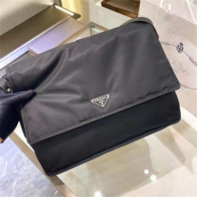 Prada Re-Nylon Messager Bag Black 1BC208