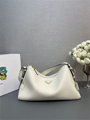 Prada Aimée large leather shoulder bag White Color 1BC228
