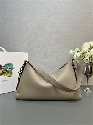 Prada Aimée large leather shoulder bag Travertine Color 1BC228