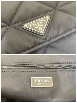 Prada Re-Nylon Large Padded Shoulder Bag Black 1BD256