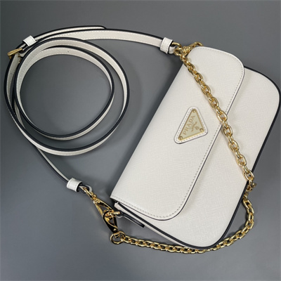 Prada Saffiano leather mini-bag White Color 1BD356