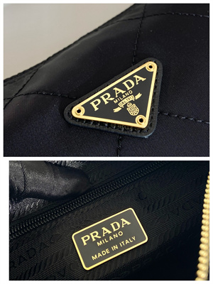Prada Vintage Re-Nylon Padded Shoulder Bag Black 1BD646