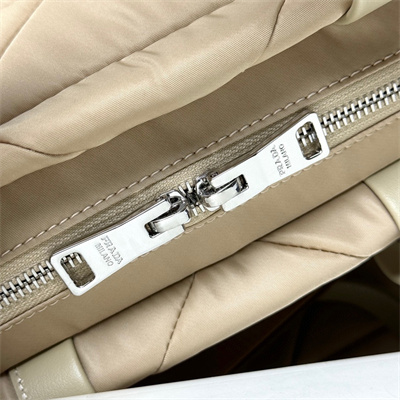 Prada Medium Re-Nylon Padded Tote Bag Beige 1BG380