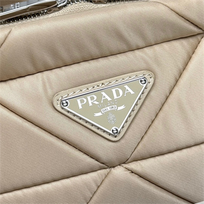 Prada Medium Re-Nylon Padded Tote Bag Beige 1BG380