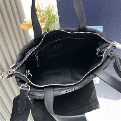 Prada Medium Re-Nylon Padded Tote Bag Black 1BG380