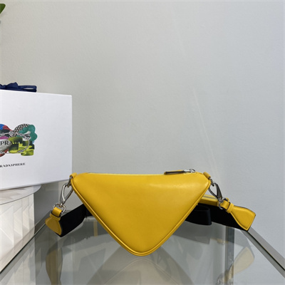 Prada Triangle leather shoulder bag Yellow Color 1BH190