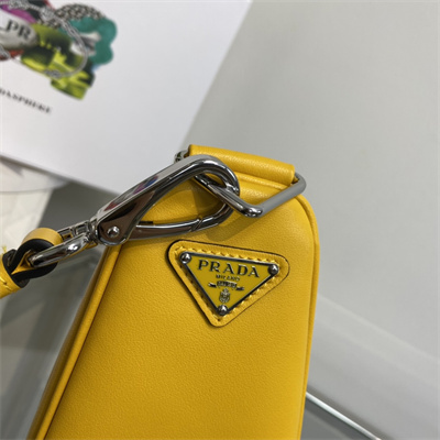 Prada Triangle leather shoulder bag Yellow Color 1BH190
