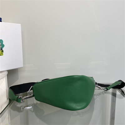 Prada Triangle leather shoulder bag Green Color 1BH190