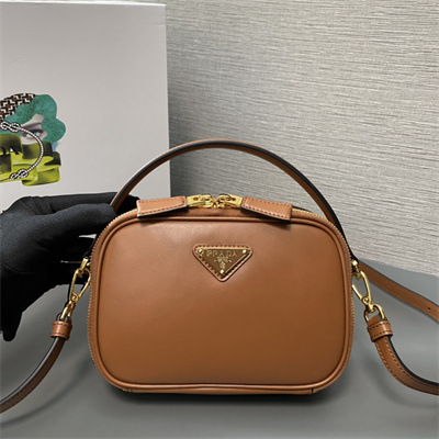 Prada Odette leather mini-bag Cognac Color 1BH203