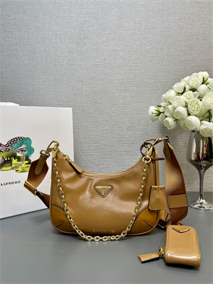 Prada Re-Edition naplak patent leather mini-bag Brown Color 1BH204