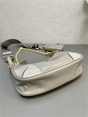 Prada Re-Edition naplak patent leather mini-bag Grey Color 1BH204
