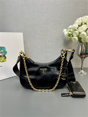 Prada Re-Edition naplak patent leather mini-bag Black Color 1BH204