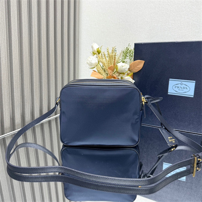 Prada Re-Edition 1978 Re-Nylon and Saffiano leather mini shoulder bag Navy 1BH218