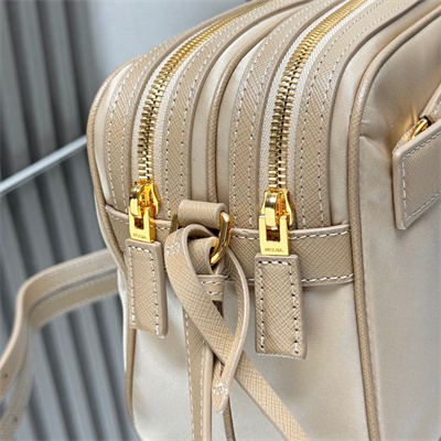 Prada Re-Edition 1978 Re-Nylon and Saffiano leather mini shoulder bag Beige 1BH218