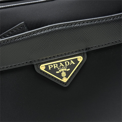 Prada Re-Edition 1978 Re-Nylon and Saffiano leather mini shoulder bag Black 1BH218