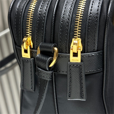 Prada Re-Edition 1978 Re-Nylon and Saffiano leather mini shoulder bag Black 1BH218